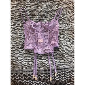 Purple lace corset garters